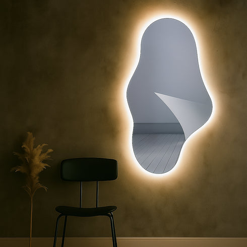 Espejo Led 100x50 Cm Asimetrico Touch Envia Espejos