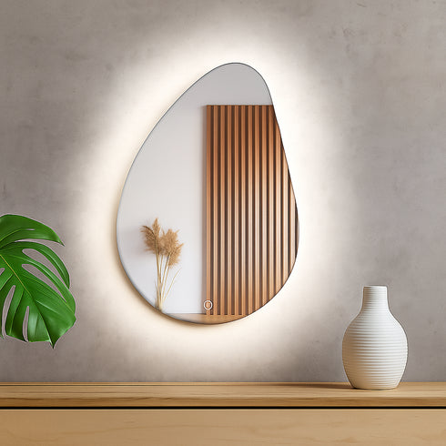 Espejo Led 70x50 Cm Gota Touch Envia Espejos