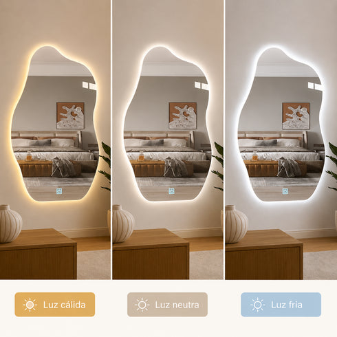 Espejo LED Touch 3 tonos amorfo 70x50 Envia Espejos