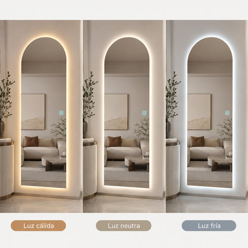 Espejo LED Touch 3 tonos Arco 120x50 Envia Espejos
