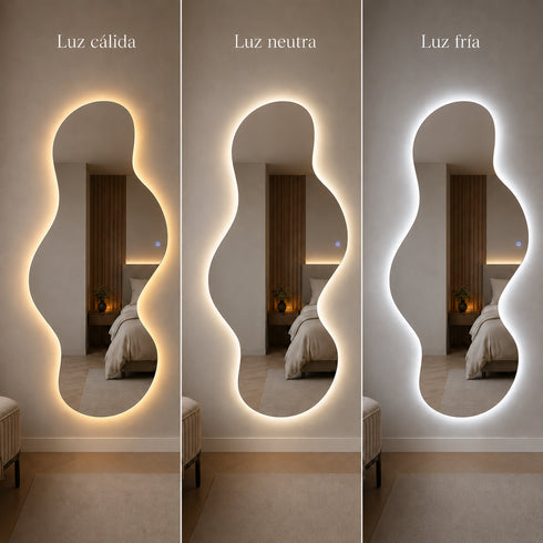 Espejo LED Touch 3 tonos Burbuja 110x50 Envia Espejos