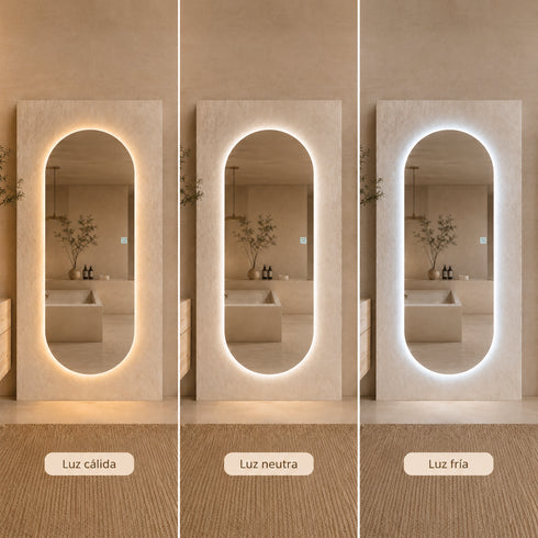 Espejo LED Touch 3 tonos capsula 120x50 Envia Espejos