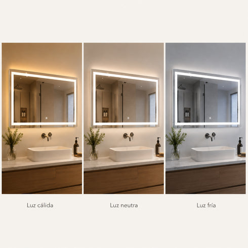 Espejo LED Touch 3 tonos Rectangular 100x60 Envia Espejos