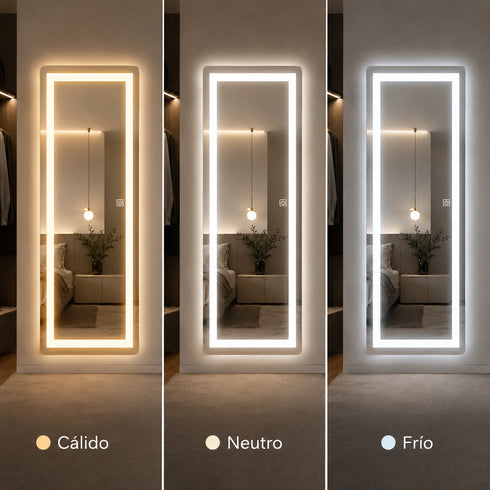 Espejo Led 120x50 Cm Rectangular Touch Envia Espejos