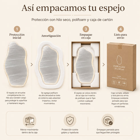 Espejo LED Touch 3 tonos amorfo 70x50 Envia Espejos