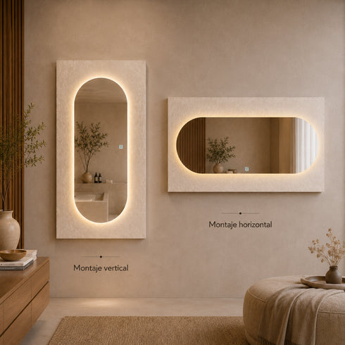 Espejo LED Touch 3 tonos capsula 120x50 Envia Espejos