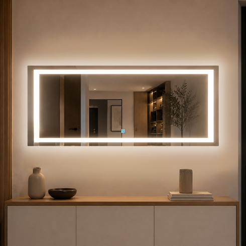 Espejo Led 120x50 Cm Rectangular Touch Envia Espejos