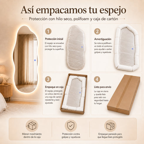 Espejo LED Touch 3 tonos Mar 110x50 Envia Espejos