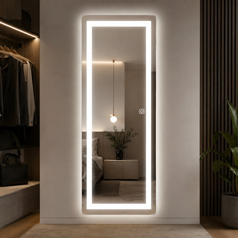 Espejo Led 120x50 Cm Rectangular Touch Envia Espejos