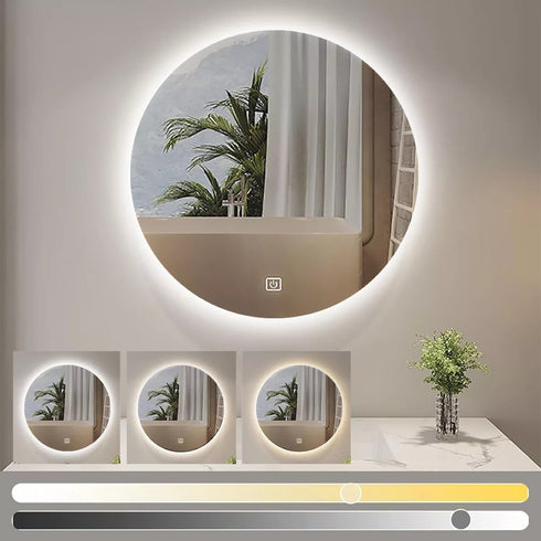 Espejo Led 60 Cm Redondo S/m Circulo Touch Envia Espejos