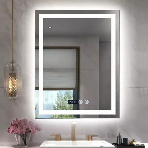 Espejo LED Touch 3 tonos Rectangular 70x50 Reloj Envia Espejos