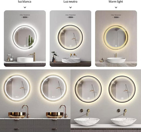 Espejo Led Touch Luz fria y calida Envia Espejos