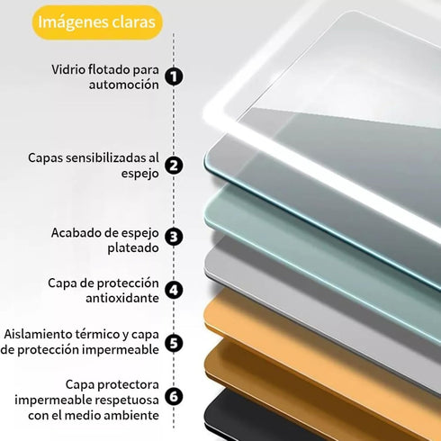 Espejo Led Touch Luz fria y calida Envia Espejos