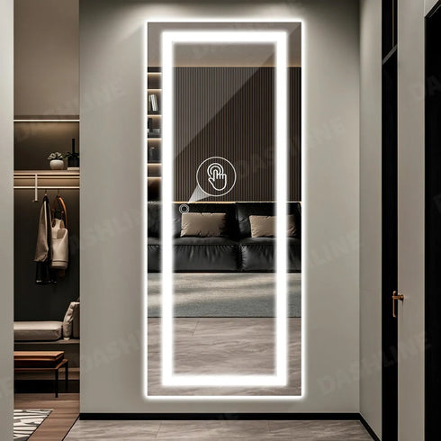 Espejo Led 110x40 Cm Rectangular Touch Envia Espejos